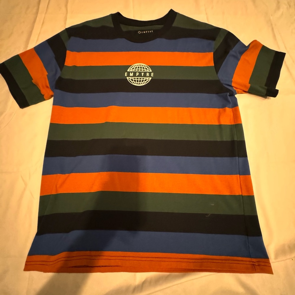 Empyre Blue, Orange, and Green Striped T-Shirt